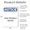 Signmission Non-Potable Water, 10 in W x Rectangle, Plastic OS-2PACK-NS-P-1014-V-15101 - alternate 4